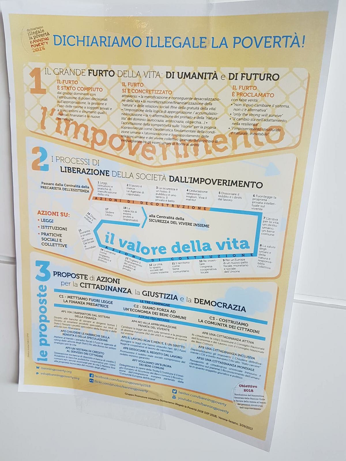 Plakat an der Versammlung Wir erklären die Armut für illegal